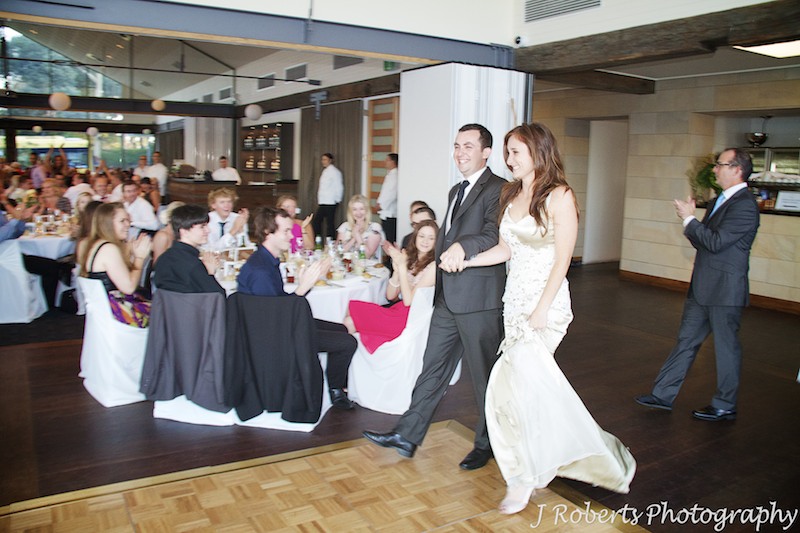 Bride and groom announced into reception at The Deckhouse Woolwich - wedding photography sydney